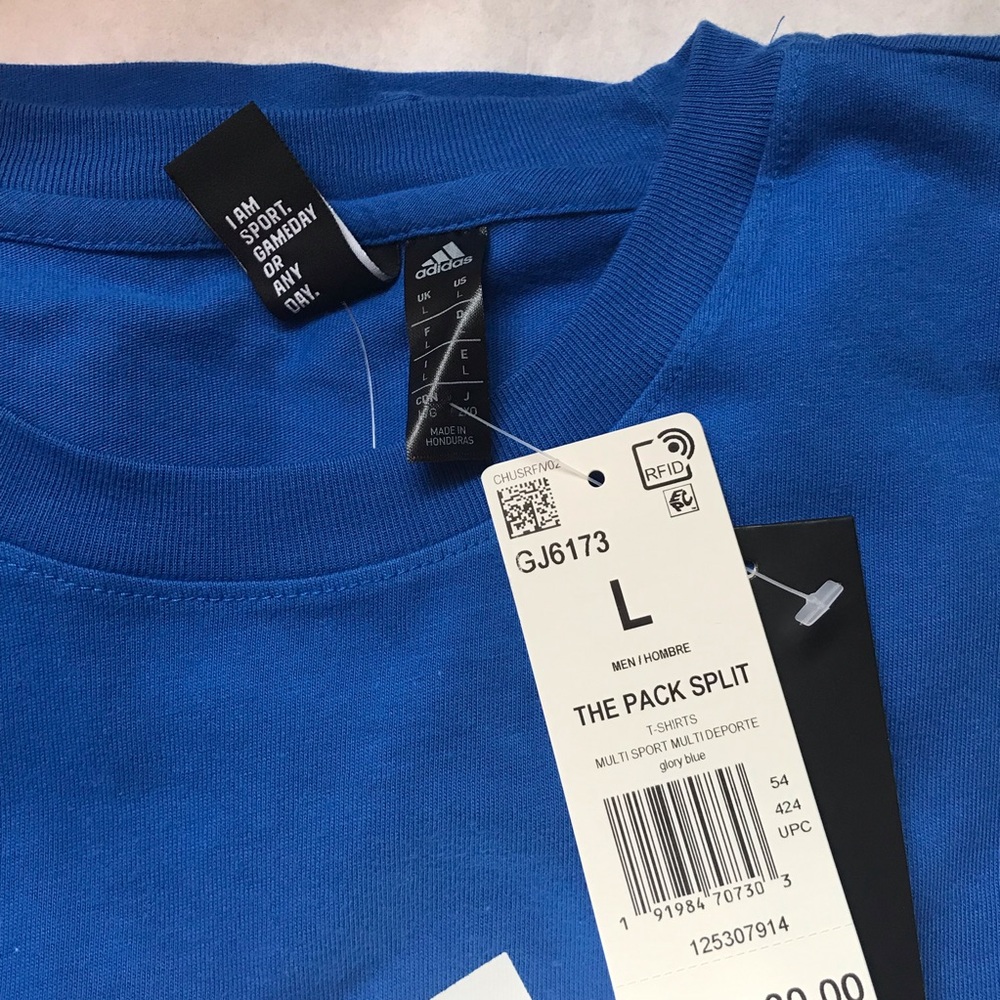 Adidas Men’s The Pack Split T-shirt Blue - Picture 13 of 15